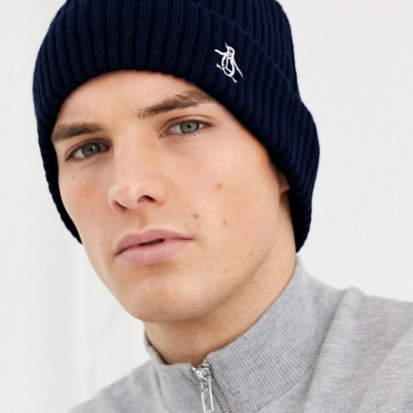 Original Penguin Knit Black Cuff Beanie 